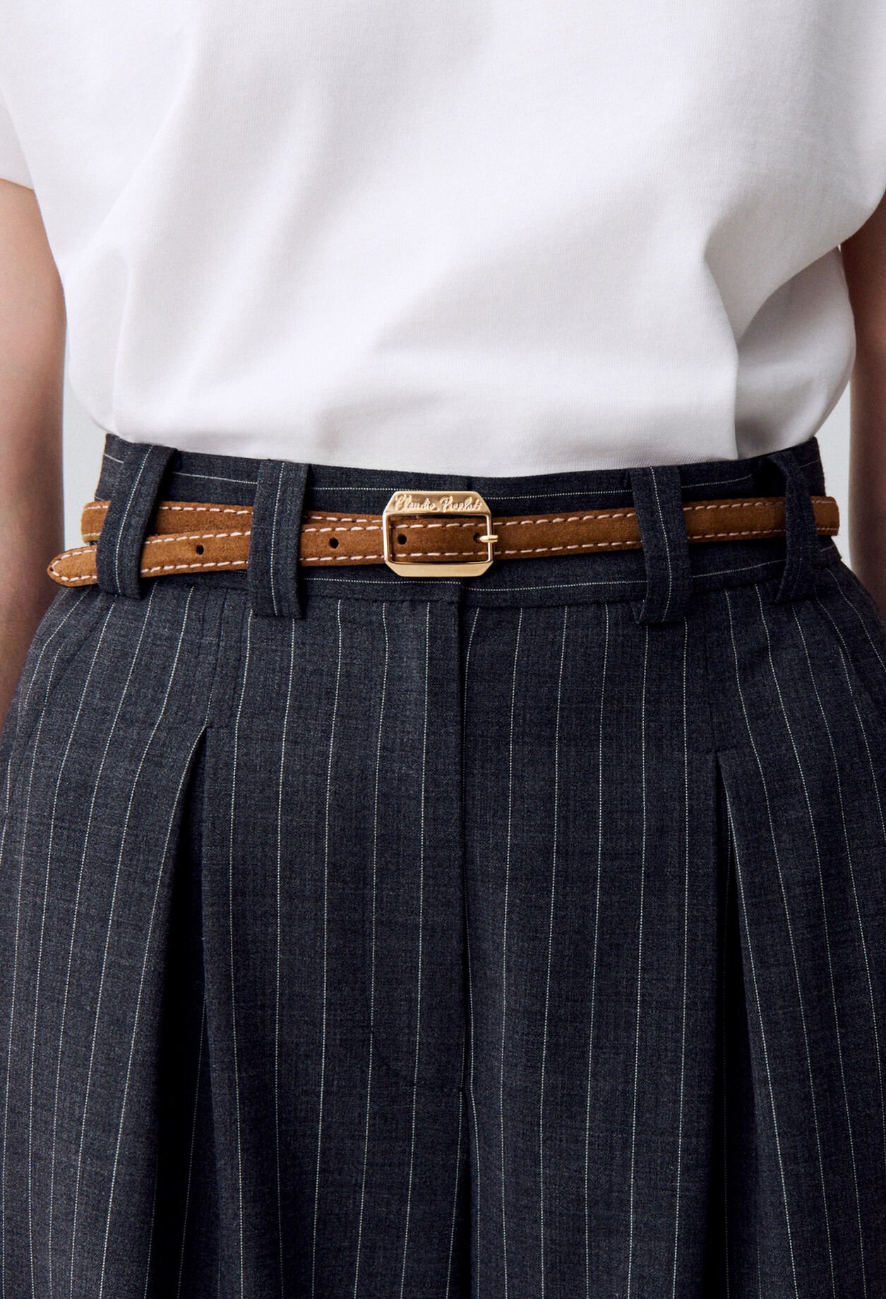 Ceinture suède boucle dorée