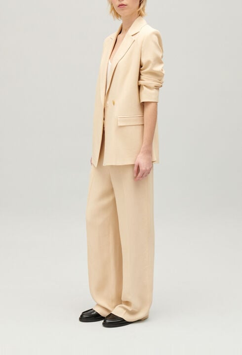 Veste costume texturée beige