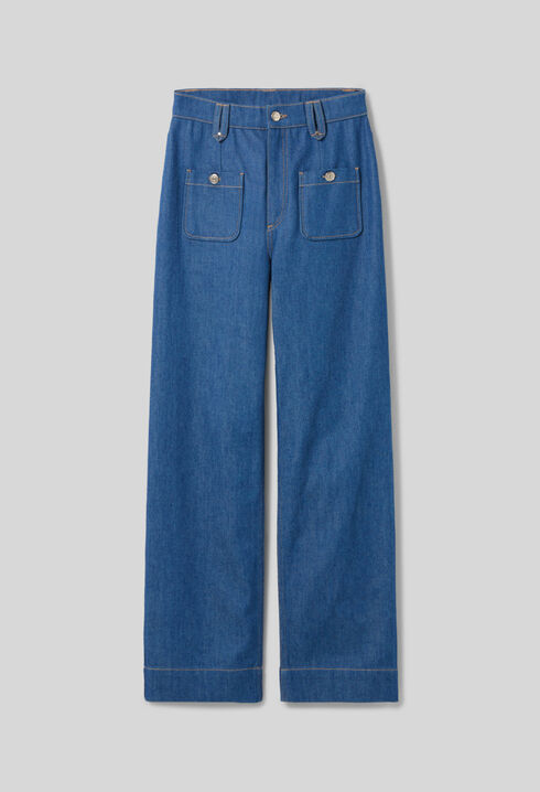 Jean large taille haute 