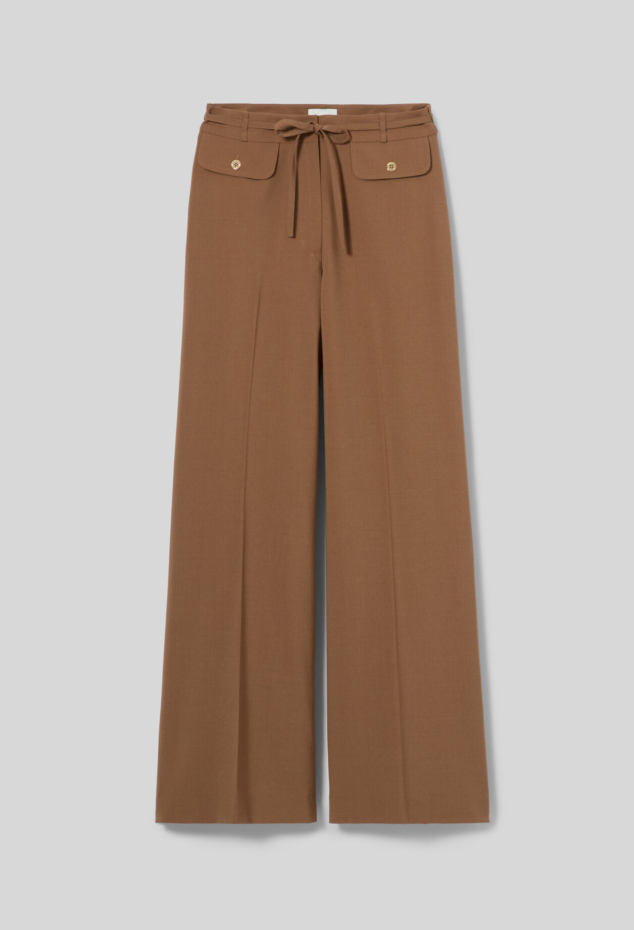 Pantalon laine m&eacute;lang&eacute;e jambes larges
