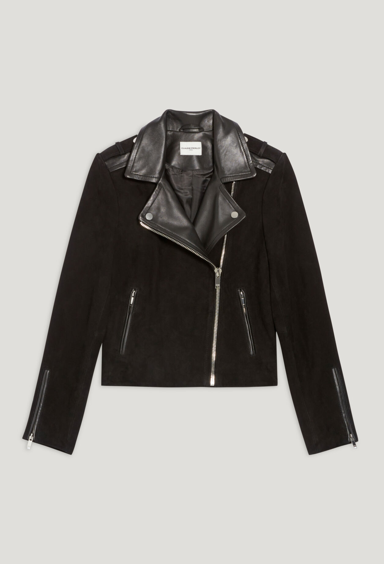 Veste en cuir noir