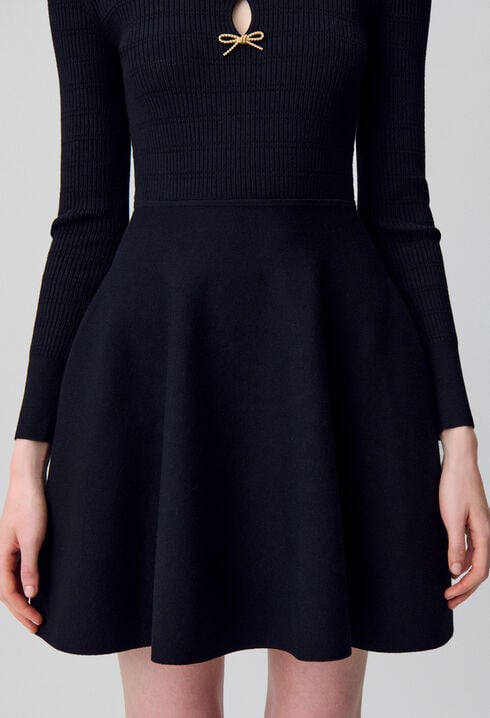 Robe courte maille nœuds