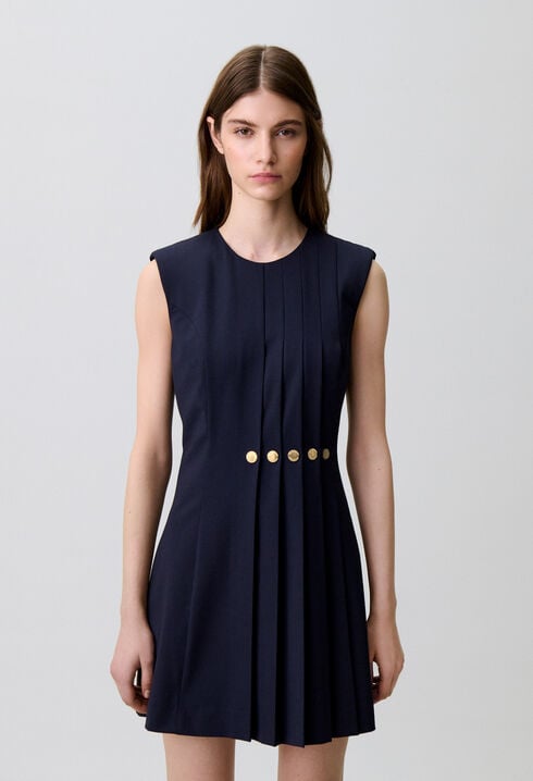 Robe  cintr&eacute;e laine m&eacute;lang&eacute;e