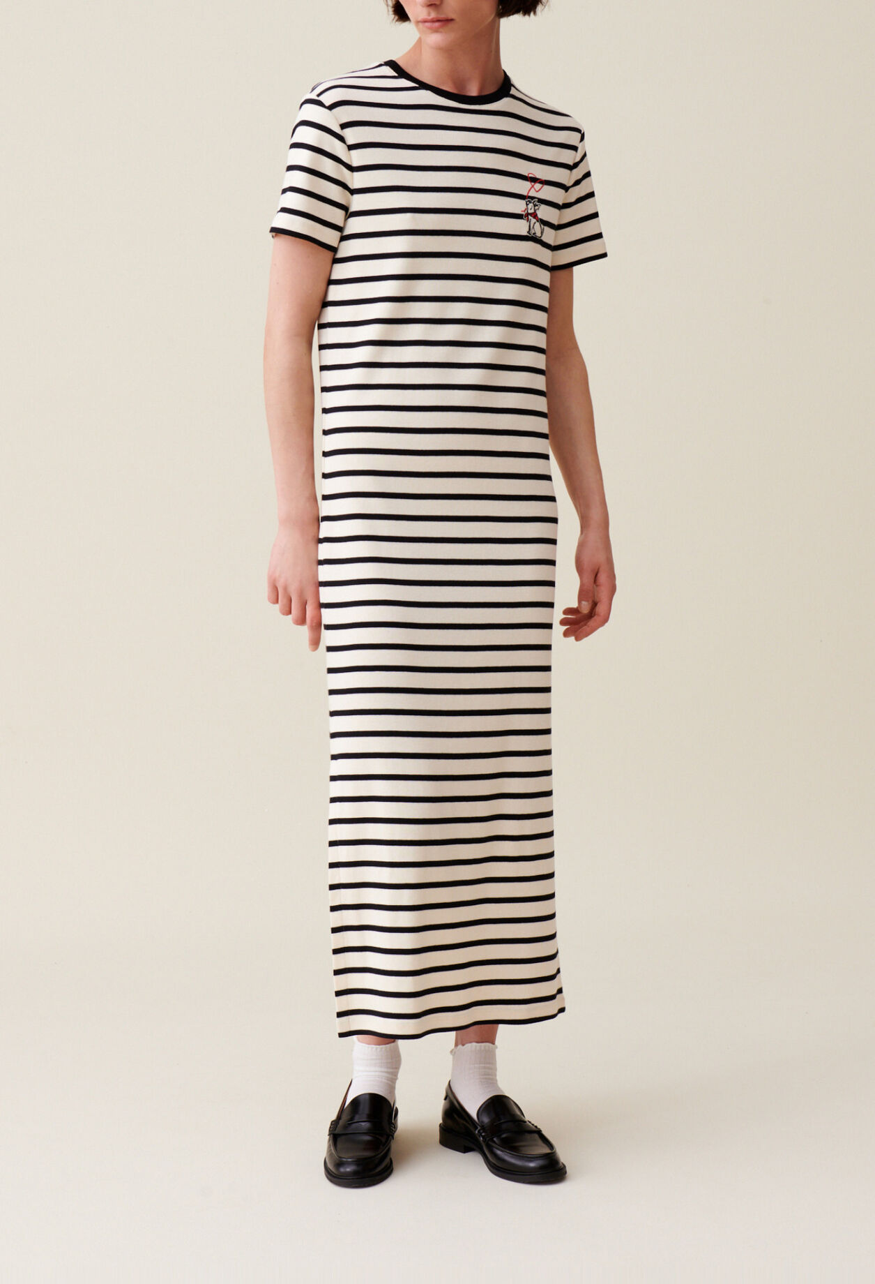 Robe Jean Toto ray&eacute;e midi