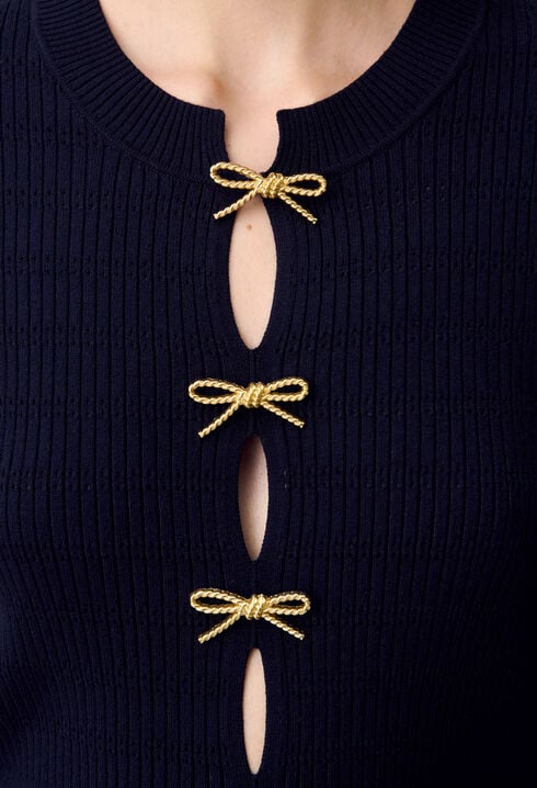 Pull maille fine noeuds