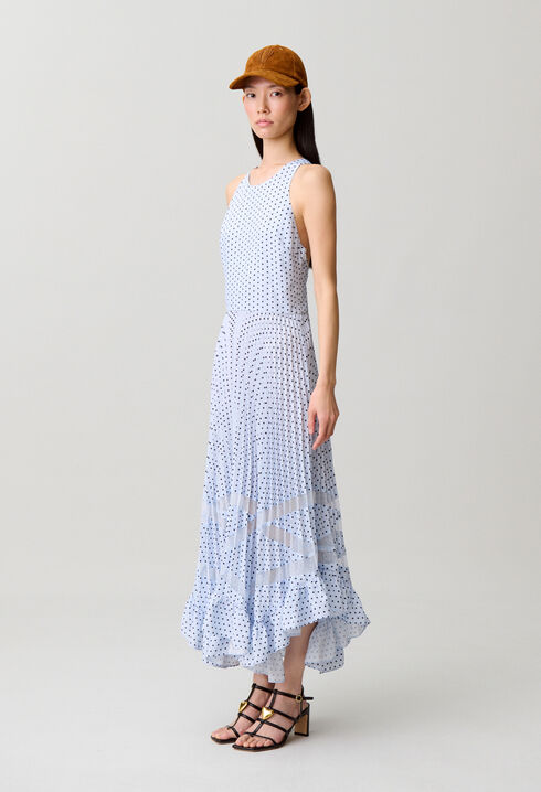Robe midi &agrave; pois
