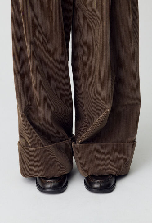 Pantalon large velours