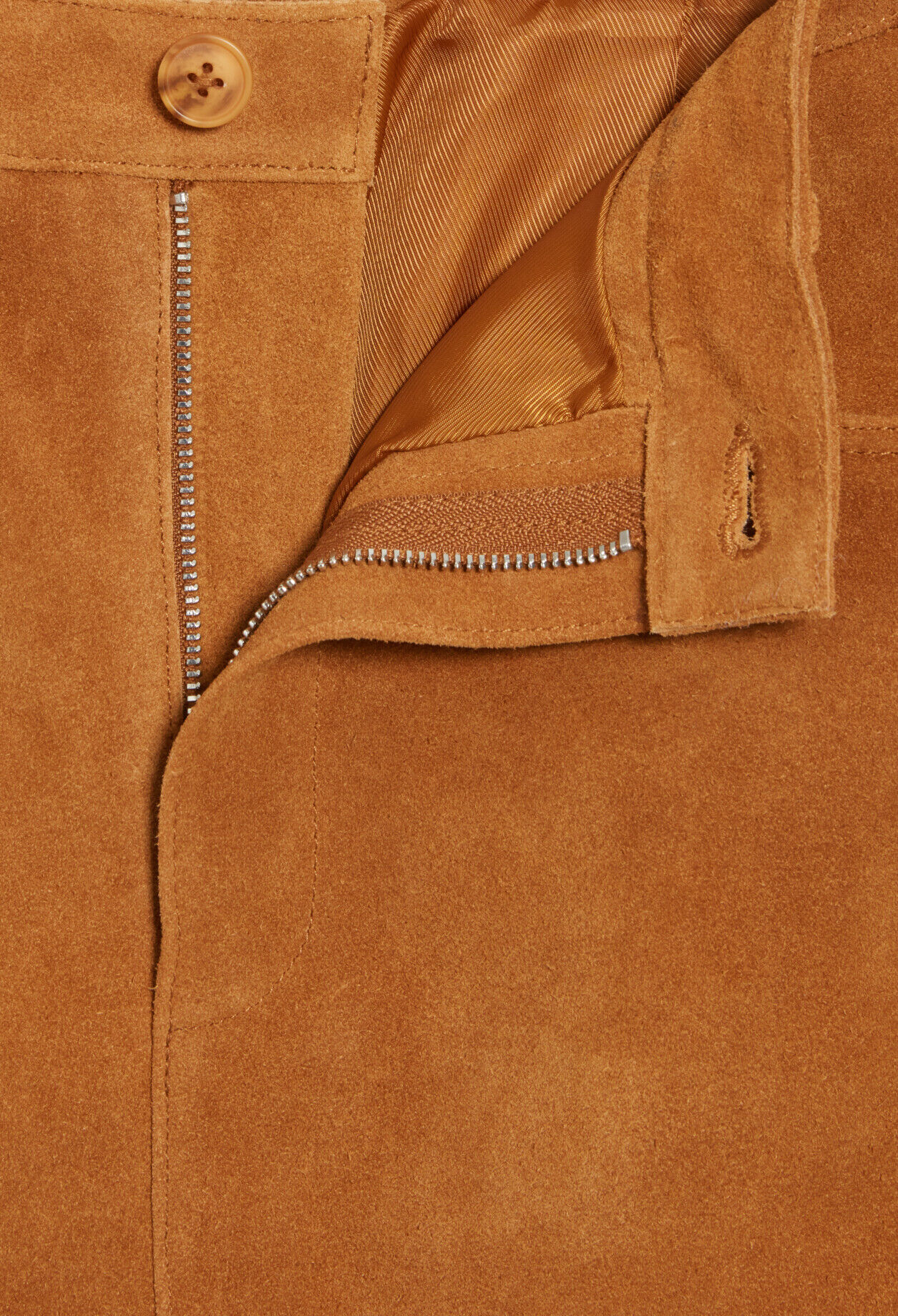 Pantalon cuir suède beige foncé