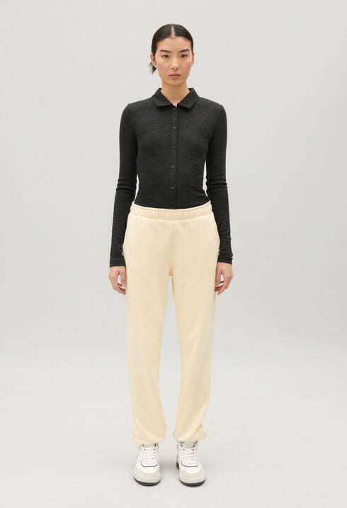 Pantalon jogging vanille