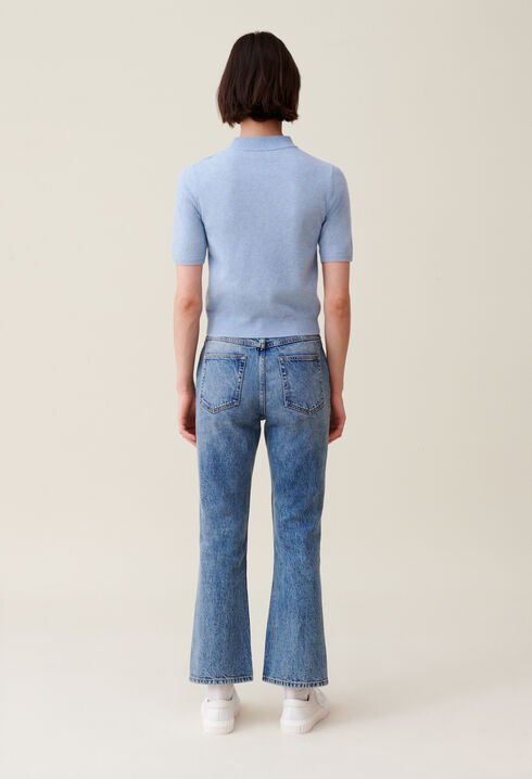 Pull laine col montant
