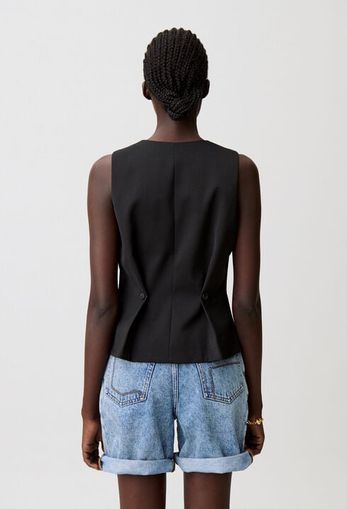Gilet costume sans manche col V