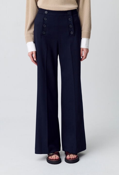 Pantalon droit à pont