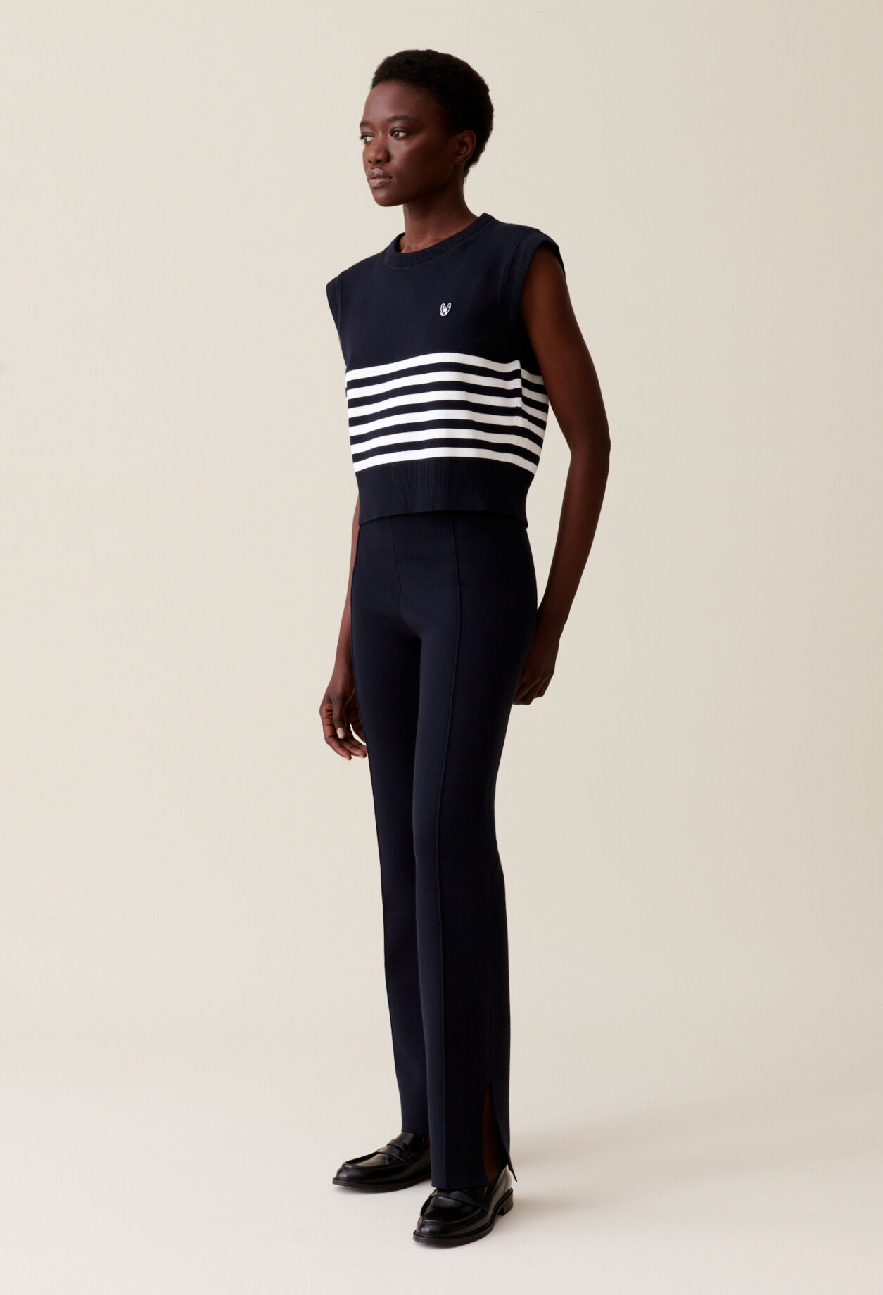 Pantalon maille marine