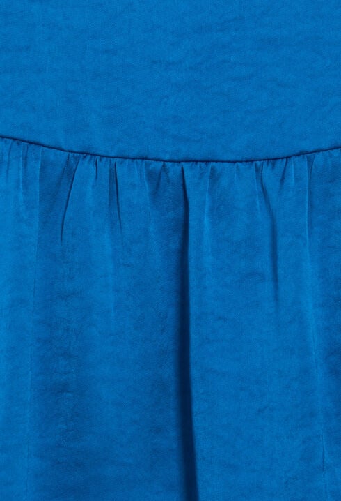 Robe midi satinée bleue