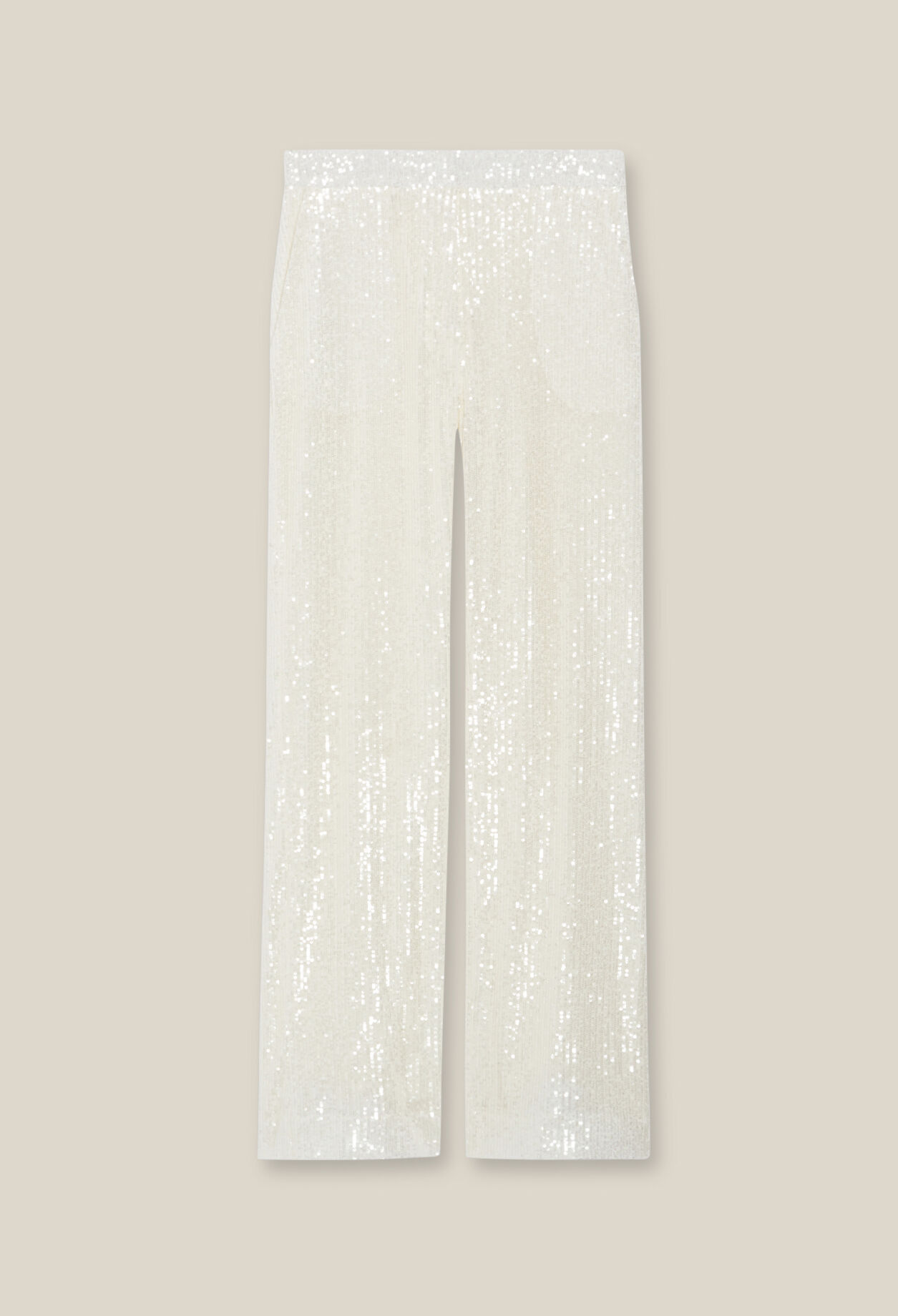 Pantalon à sequins blanc