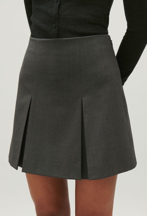 Jupe courte gris chiné