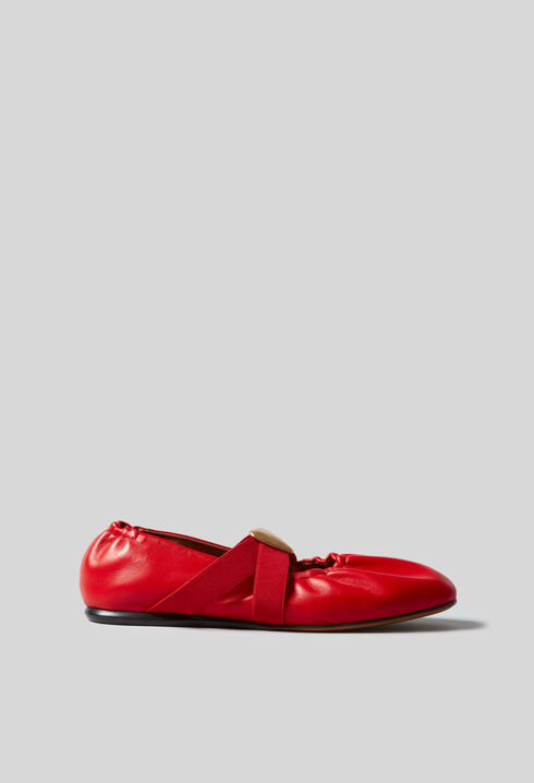 Ballerines cuir cœur doré