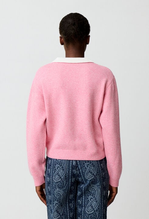 Pull maille col amovible