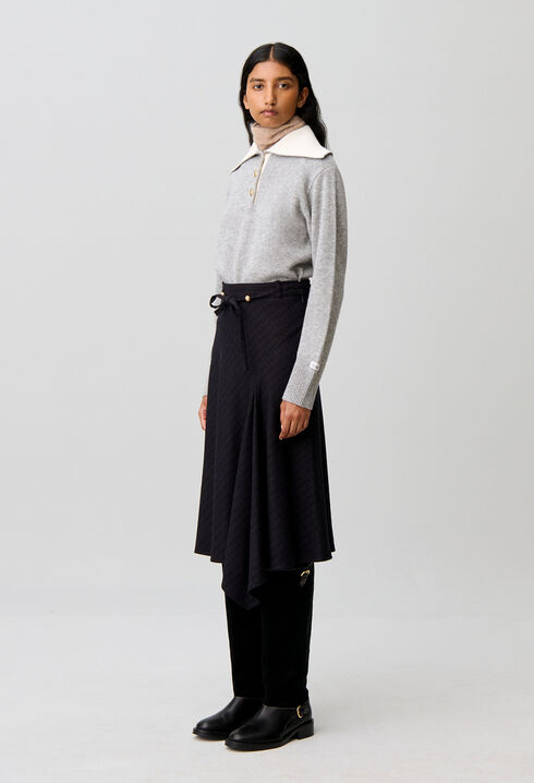 Jupe midi asym&eacute;trique