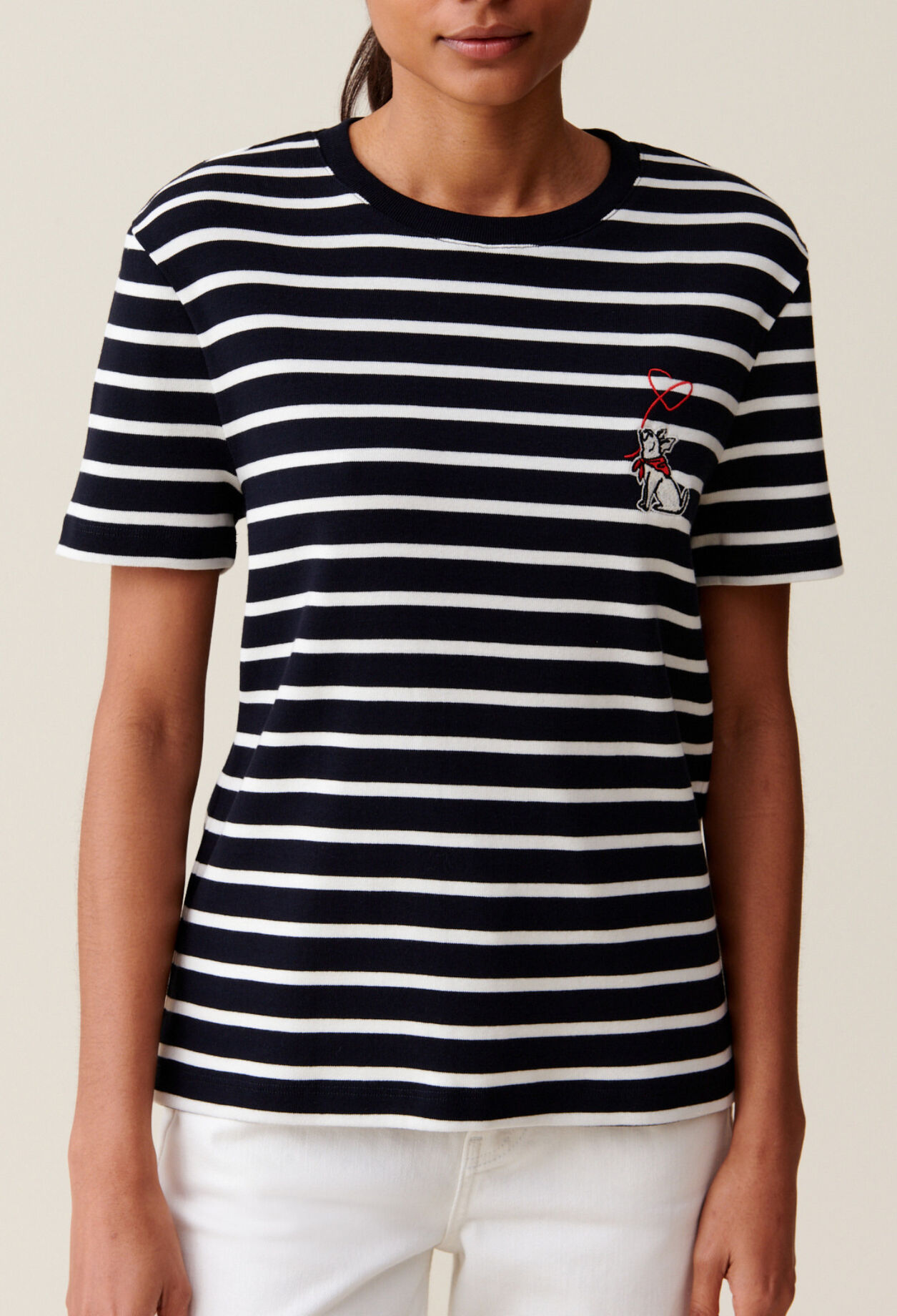 T-shirt marini&egrave;re broderie Jean Toto