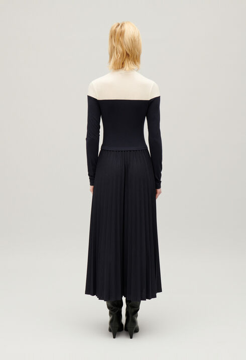 Robe Twist longue pliss&eacute;e tricolore