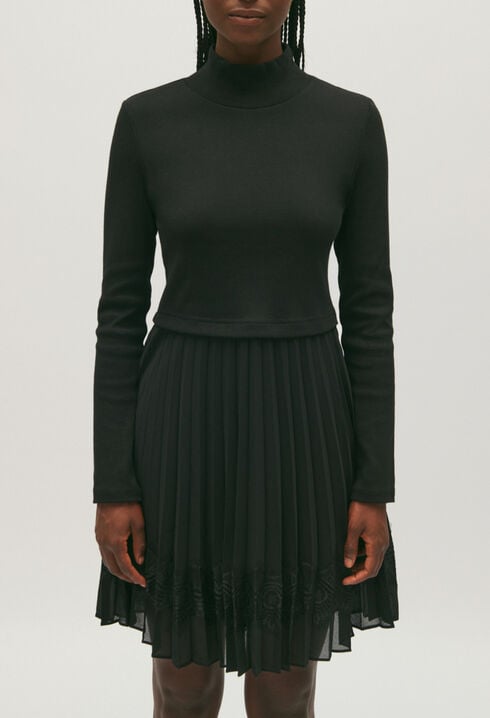 Robe Twist courte plissée noire 