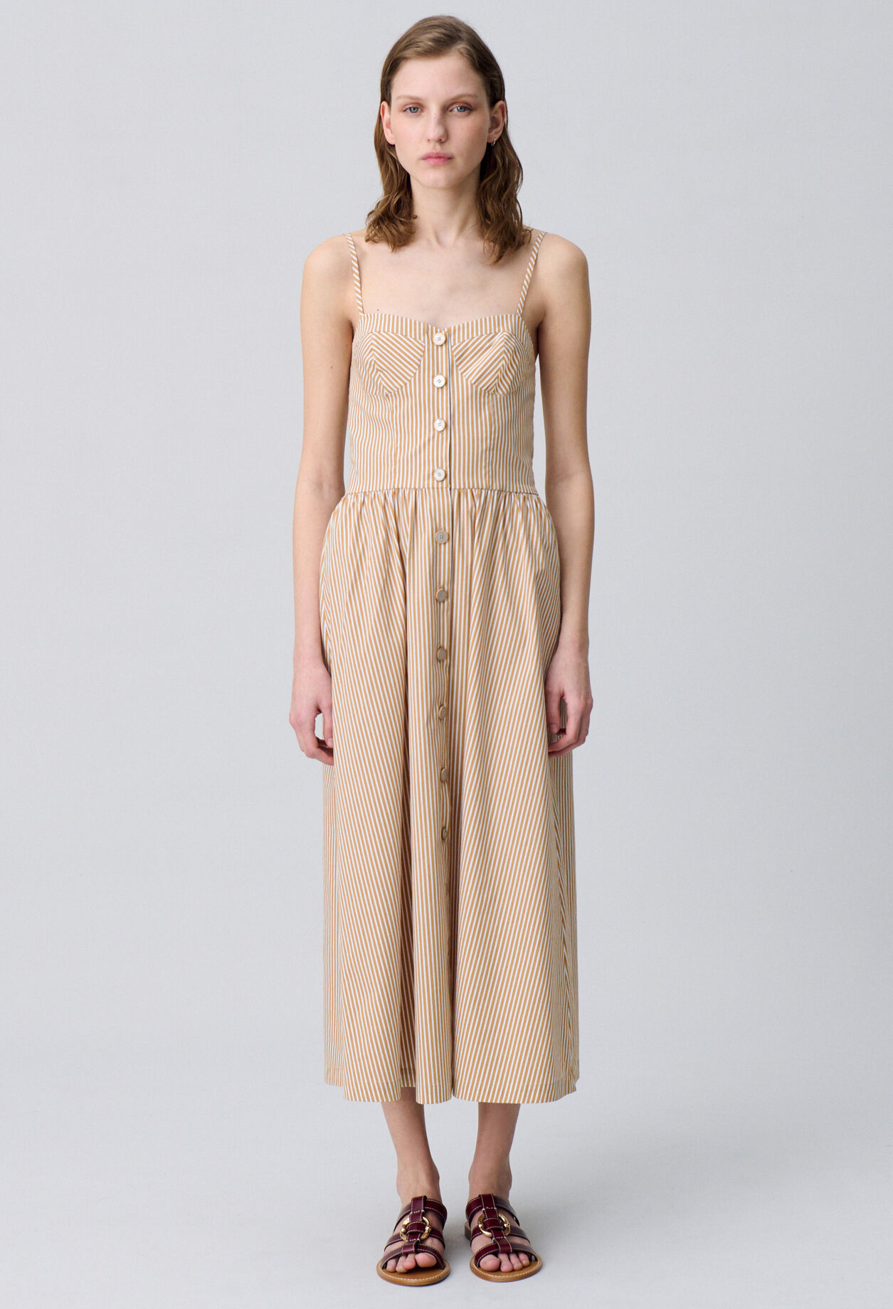 Robe longue rayée