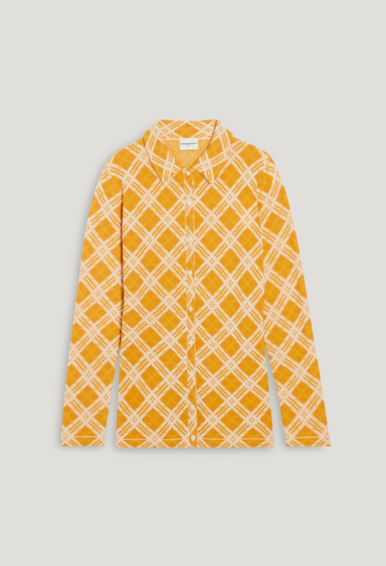 Cardigan carreaux jaune