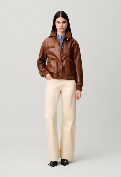 Blouson cuir large