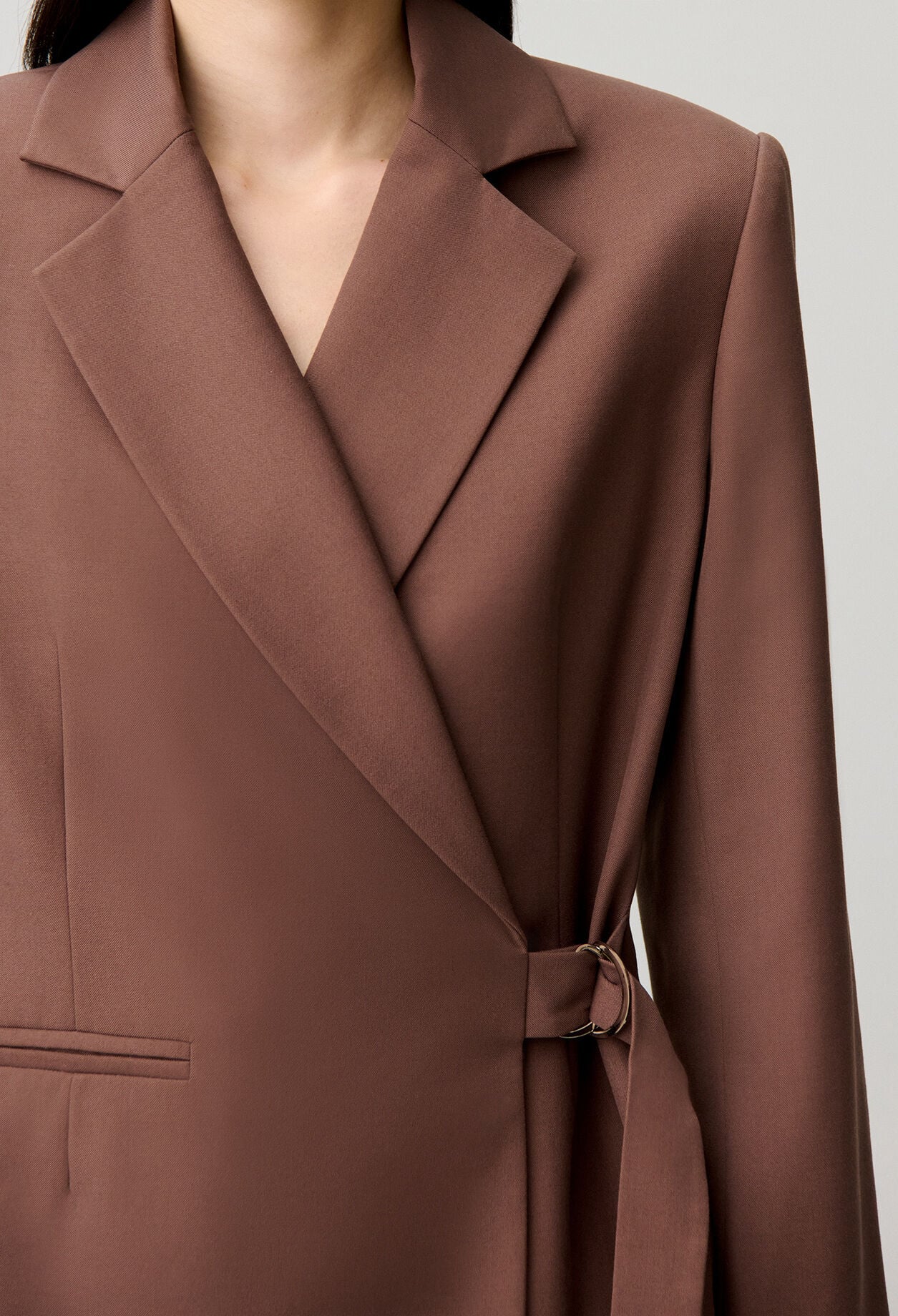 Veste droite double boucle argent&eacute;e