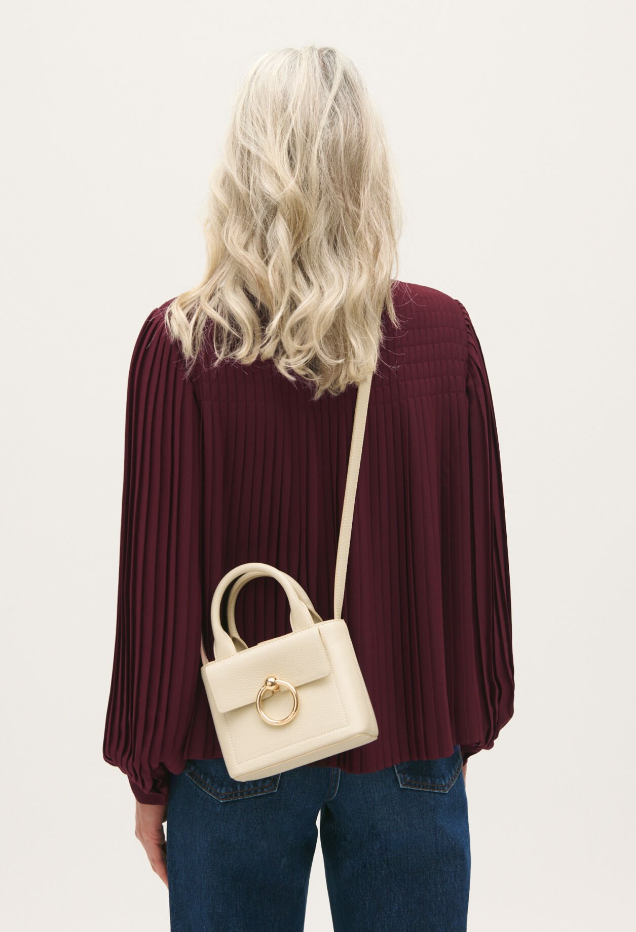 Sac Anouck nano cuir grainé écru
