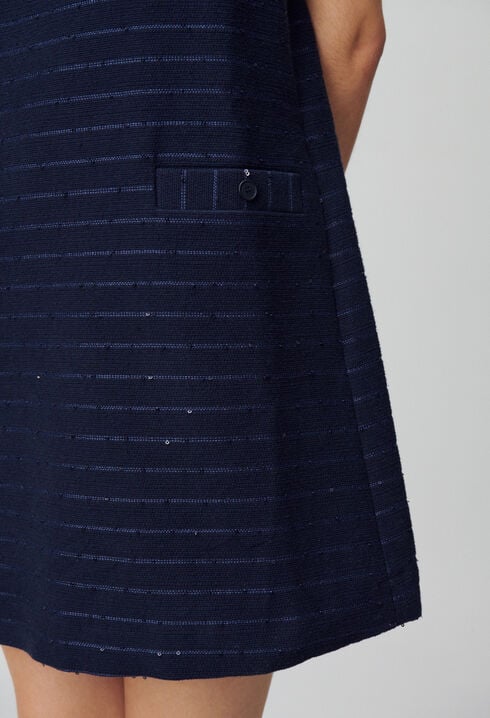 Robe courte droite rayures