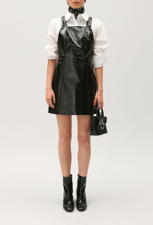 Robe courte vinyle noire