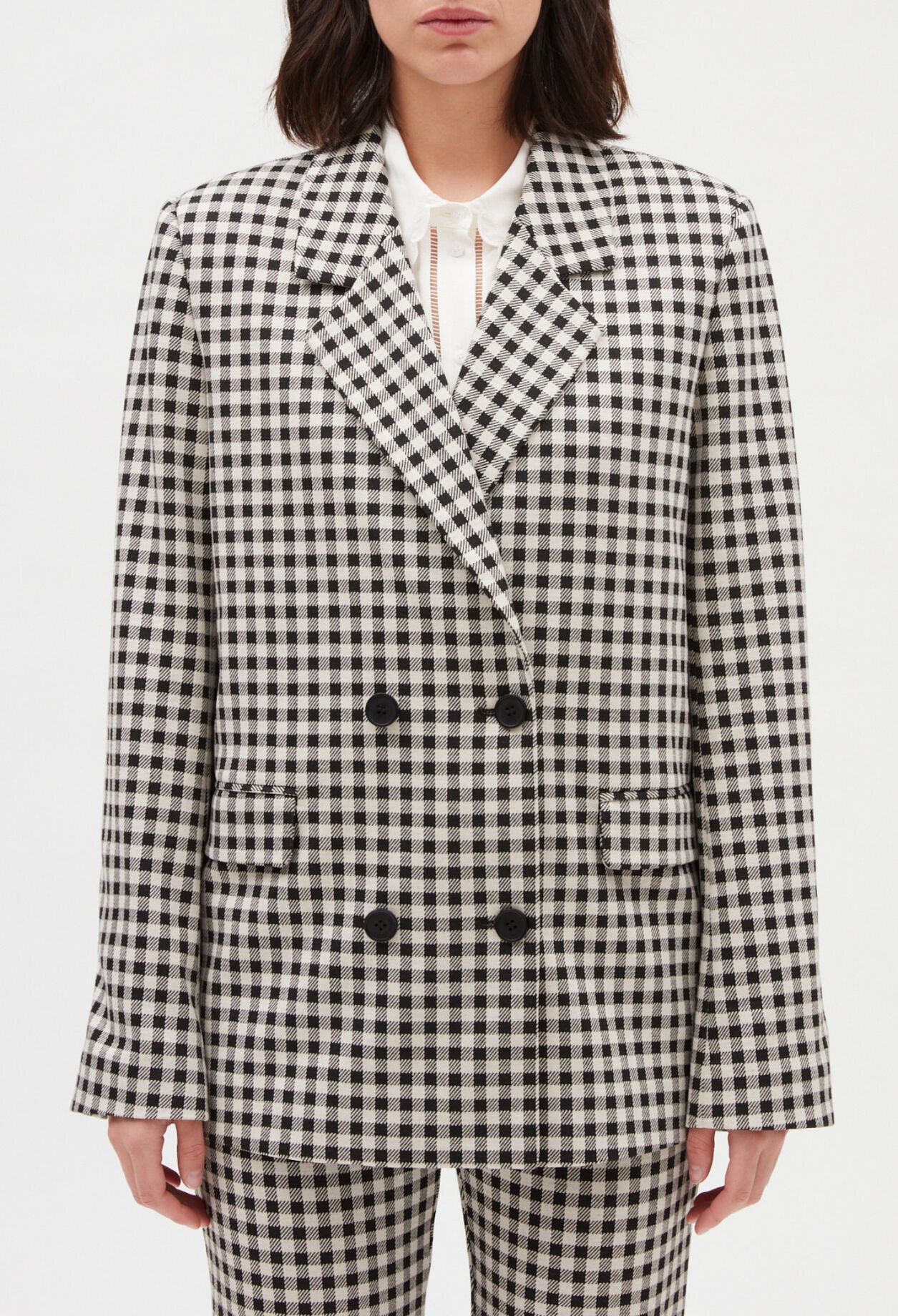 Veste tailleur vichy bicolore