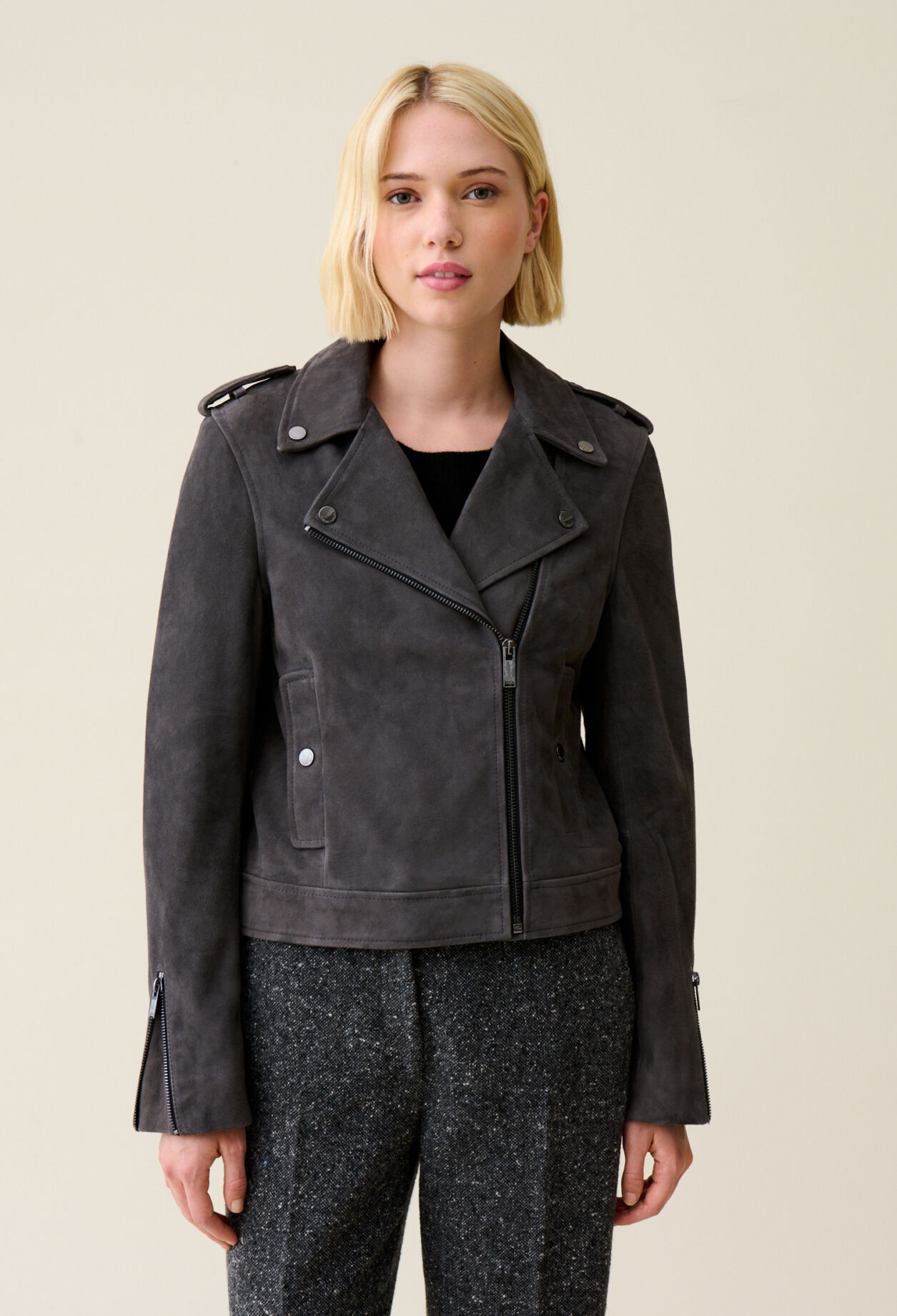 Veste perfecto cuir suede pour femme Claudie Pierlot