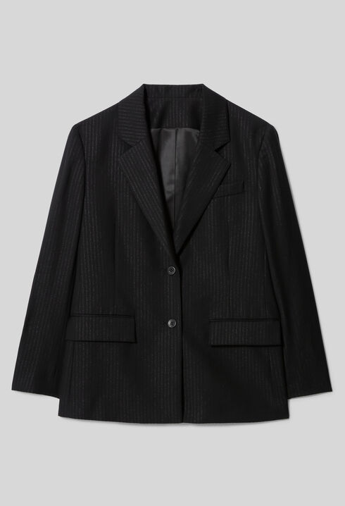 Veste droite tissu ray&eacute; scintillant
