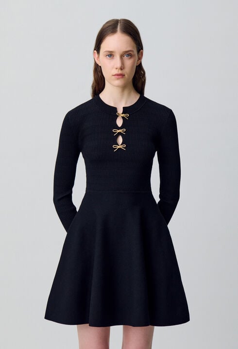 Robe courte maille nœuds