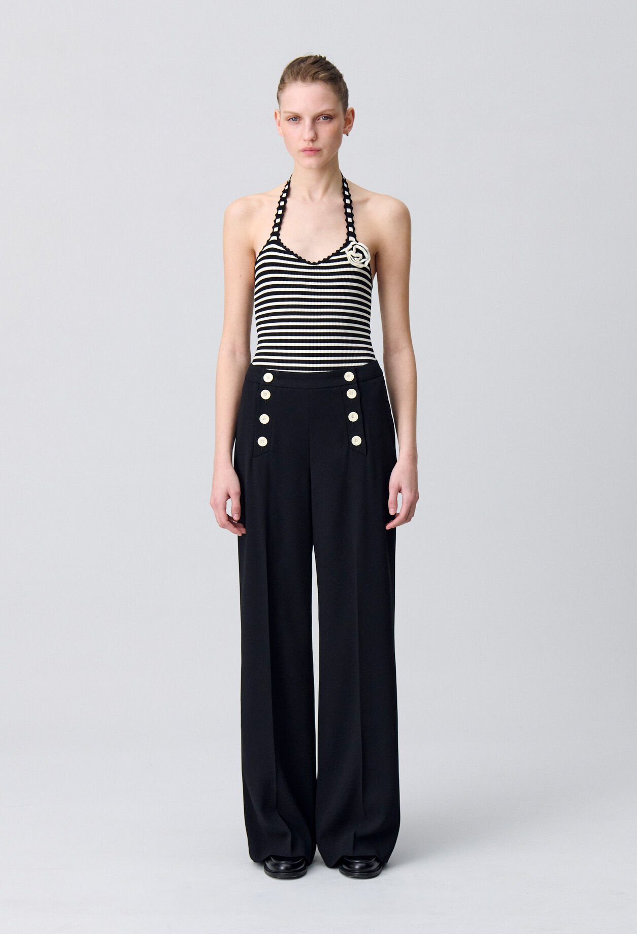 Pantalon droit à pont