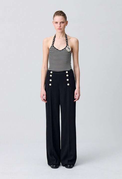 Pantalon droit à pont