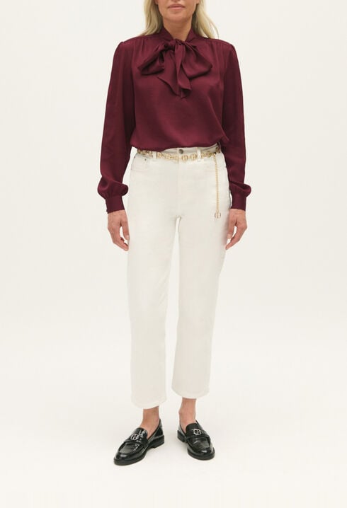 Blouse lavallière bordeaux