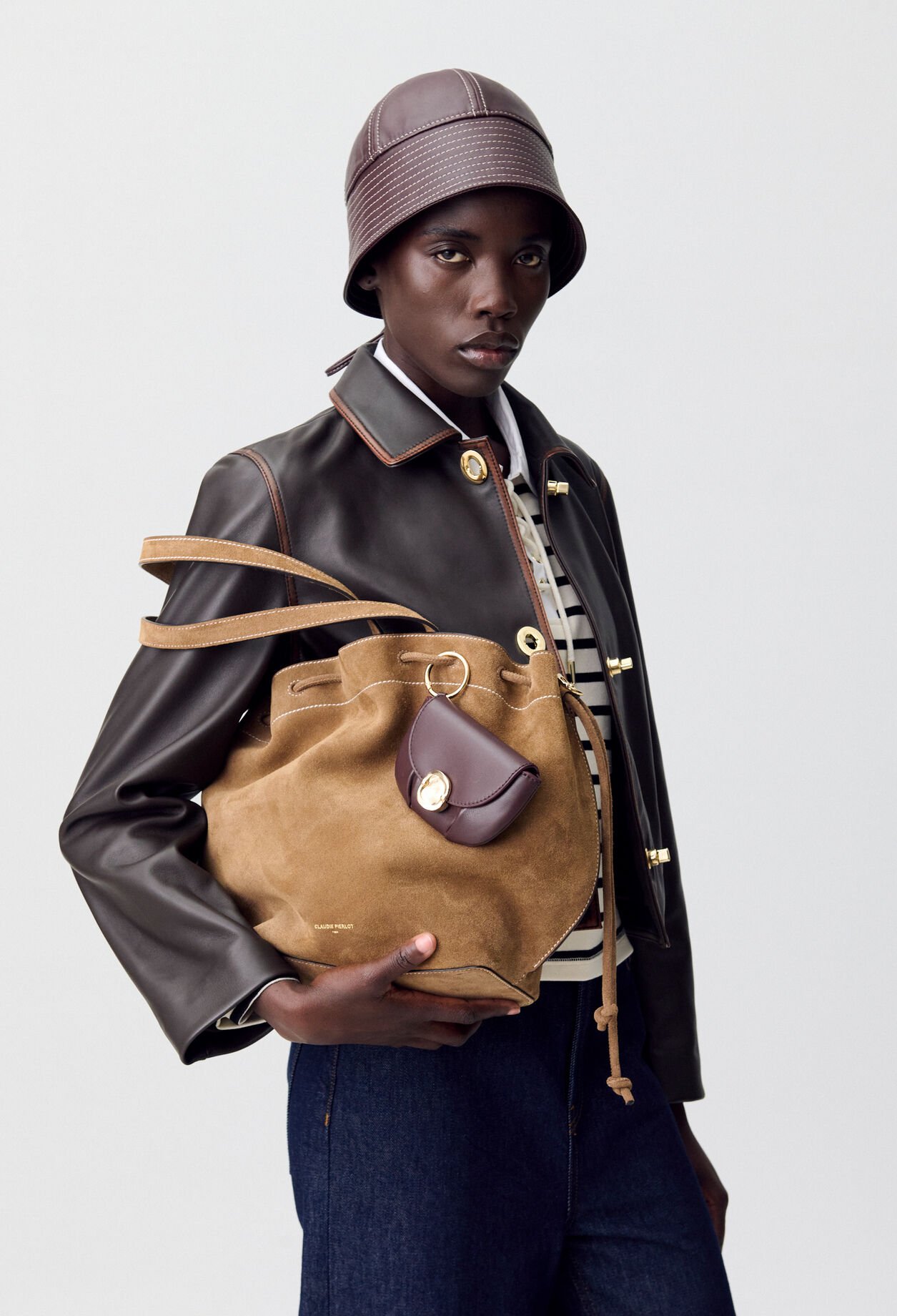 Sac cabas cuir suède