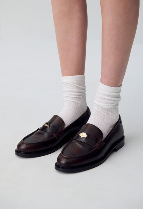 Mocassins cuir chocolat