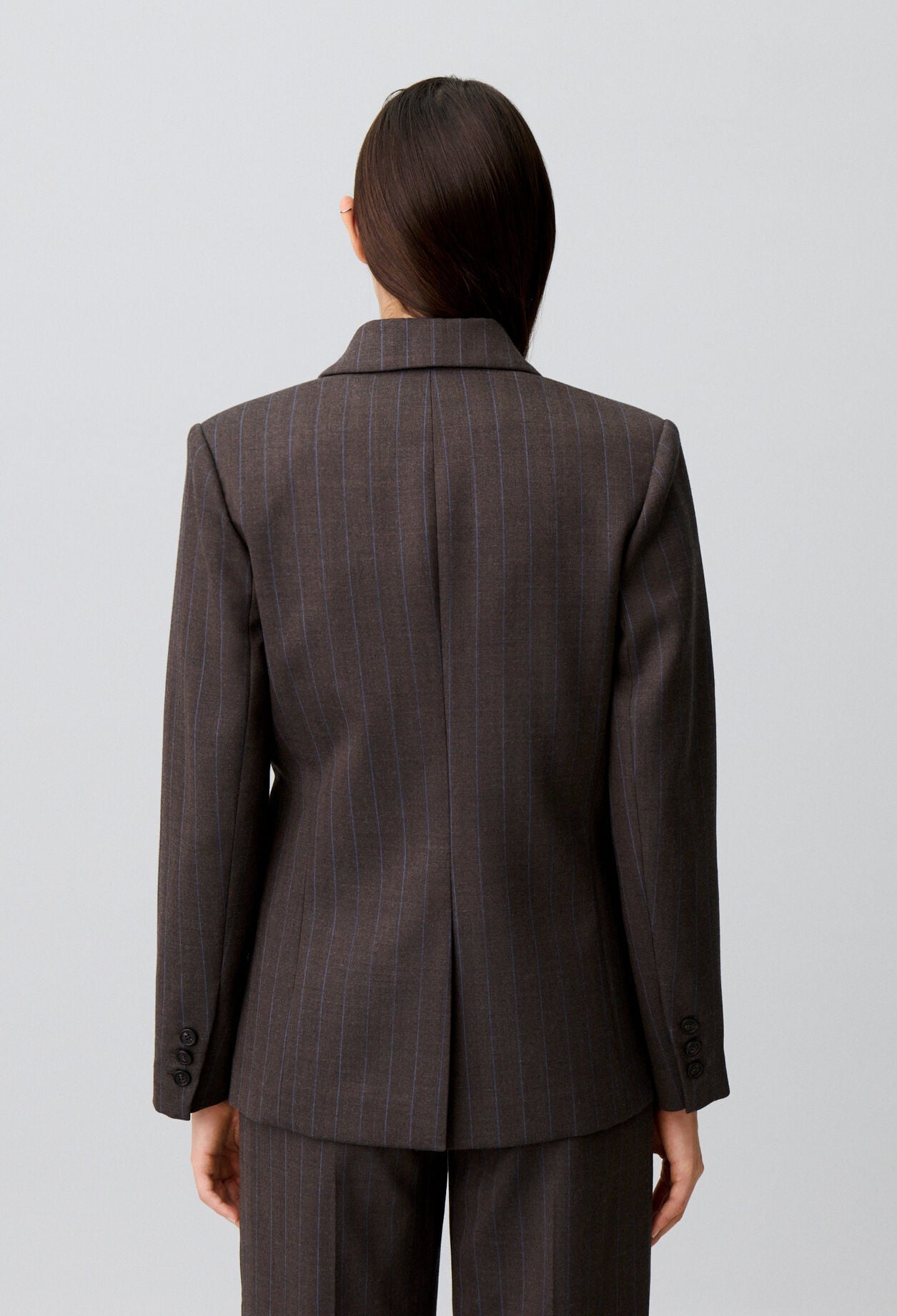 Veste tailleur droite ray&eacute;e