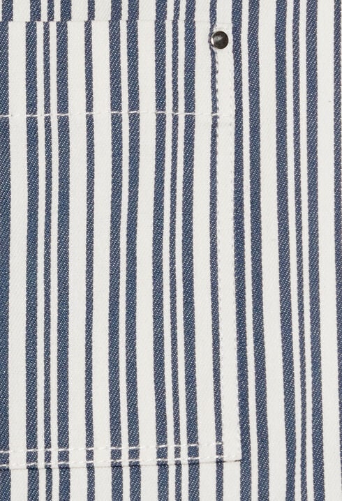 Robe salopette courte denom à rayures