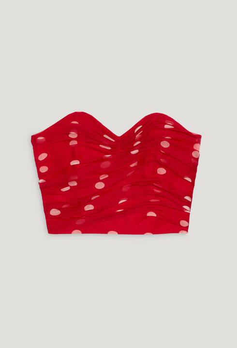 Top bustier pois rouge