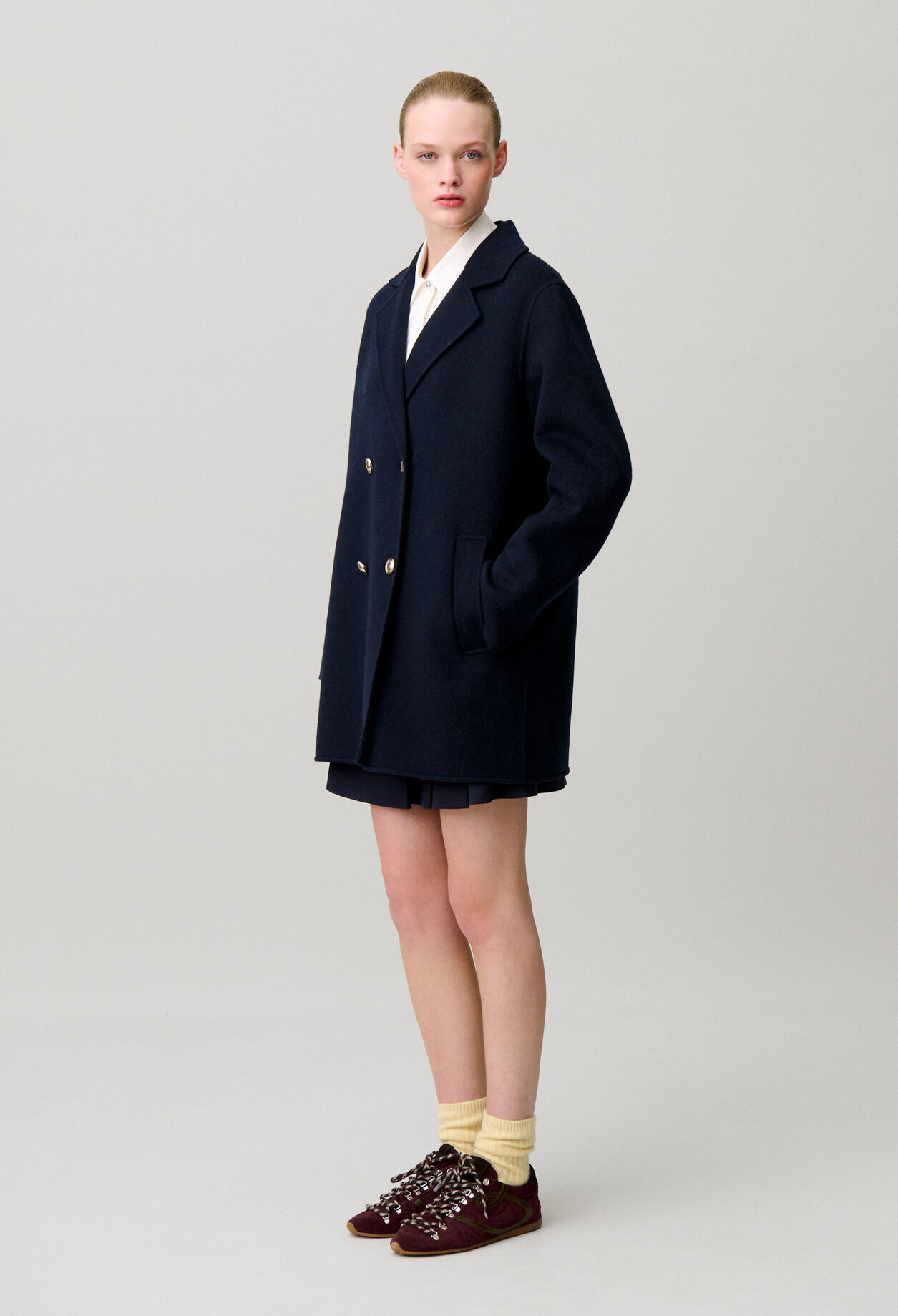 Manteau laine col tailleur