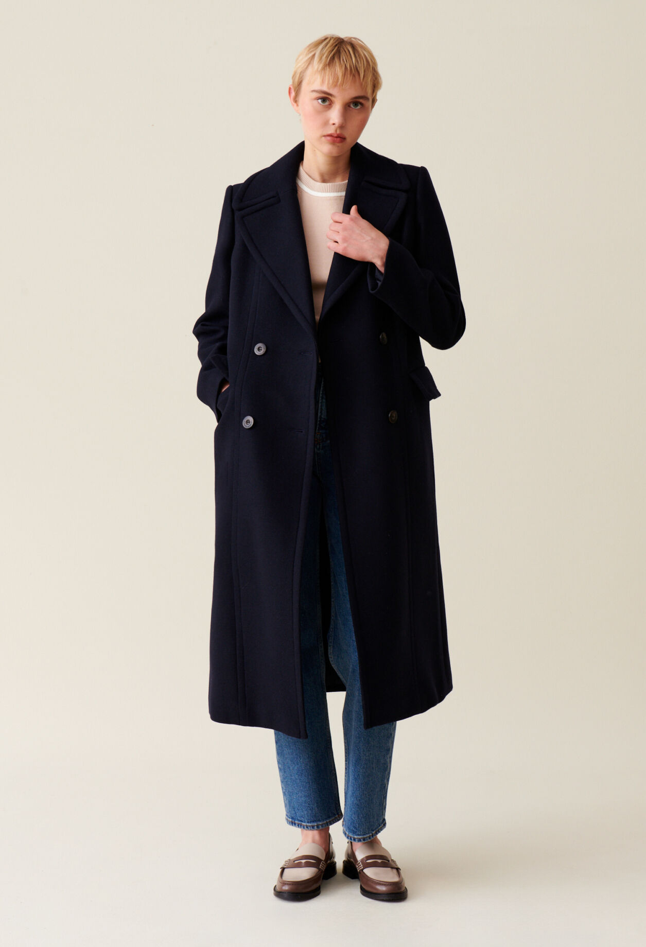 Manteau long croisé