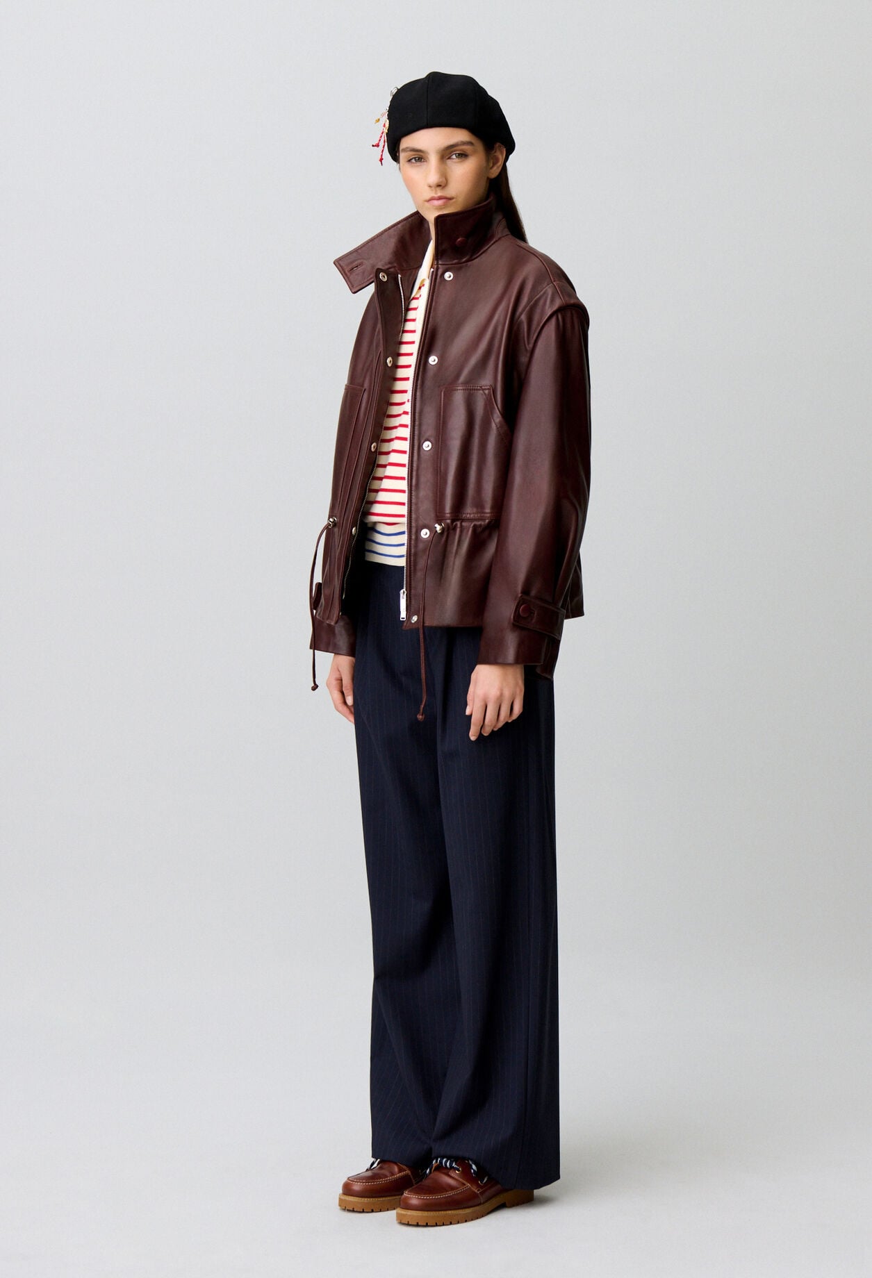 Blouson coupe large cuir
