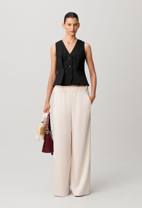 Pantalon fluide satin&eacute;