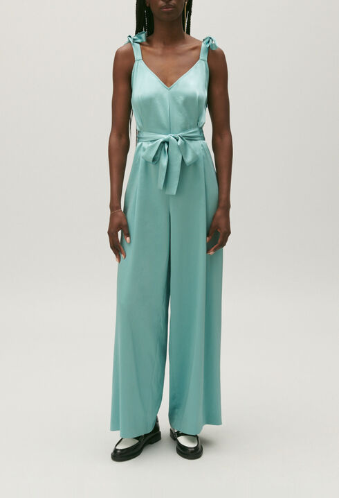 Combinaison pantalon fluide vert d'eau